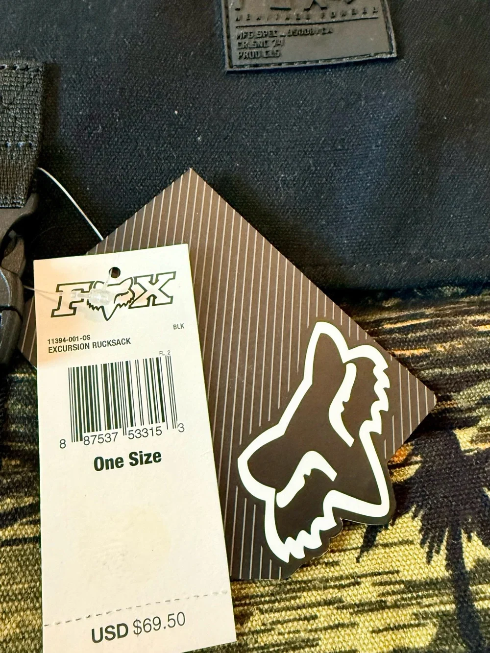 NWT Fox Racing - Excursion Rucksack - One Size - Tropical Camo/Black